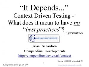 Context driven testing