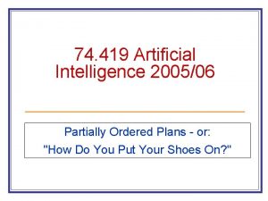 Partial order planning