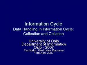 Data handling cycle
