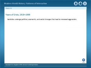 Modern World History Patterns of Interaction Chapter 15