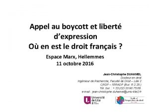 Appel au boycott et libert dexpression O en