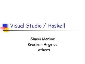 Visual studio haskell