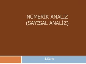 Sayisal analiz soru çözme programı