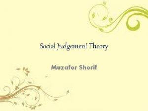Muzafer sherif theory