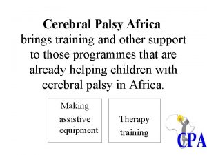 Cerebral palsy africa