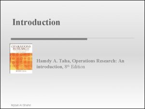 Hamdy a taha operations research