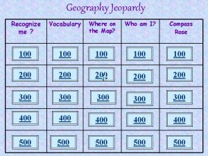 Geography words jeopardy