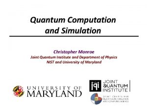 Chris monroe quantum