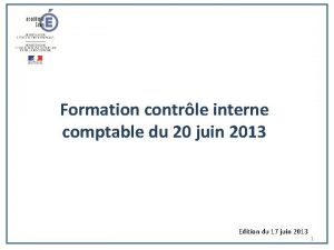 Formation contrle interne comptable du 20 juin 2013