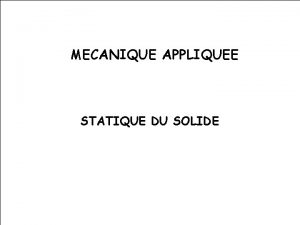 Statique appliquée