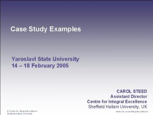 Case Study Examples Yaroslavl State University 14 18