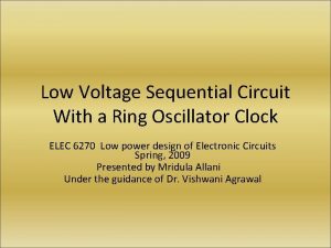 Low g oscillators 50low