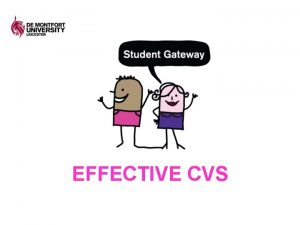 EFFECTIVE CVS SESSION COVERS Main components of a