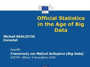 Big data official statistics