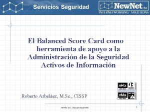 Servicios Seguridad El Balanced Score Card como herramienta