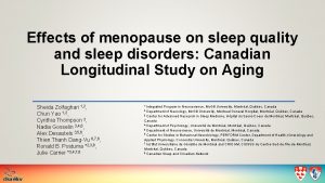 Effects of menopause on sleep quality and sleep