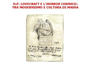 H P LOVECRAFT E LHORROR COSMICO TRA MODERNISMO