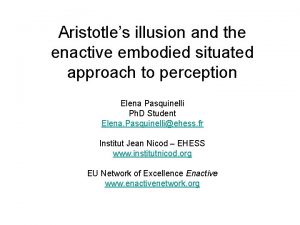 Aristotles illusion and the enactive embodied situated approach