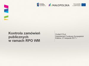 Kontrola zamwie publicznych w ramach RPO WM Hubert