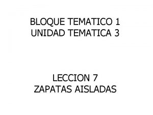 Bloque tematico