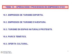 TEMA 10 OPERACIONS I PROCESSOS EN EMPRESES DOCI