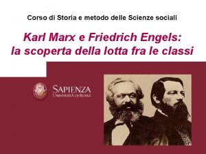 Corso di Storia e metodo delle Scienze sociali