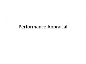 Appraisals definition