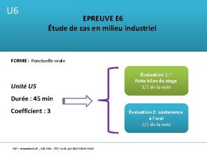 UU 66 MMCM EPREUVE E 6 tude de