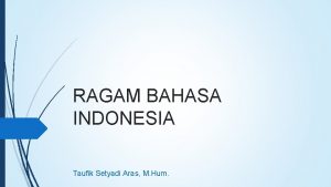 Contoh ragam bahasa populer