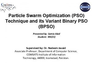 Particle Swarm Optimization PSO Technique and its Variant