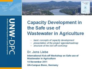 Capacity Development in the Safe use of Wastewater