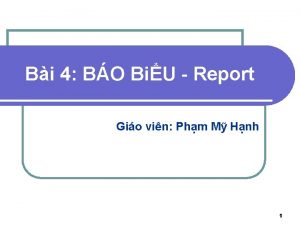 Bi 4 BO BiU Report Gio vin Phm