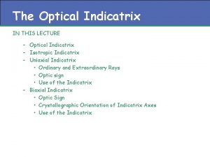 Optical indicatrix