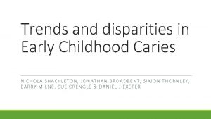 Trends and disparities in Early Childhood Caries NICHOLA