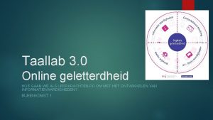 Taallab 3 0 Online geletterdheid HOE GAAN WE