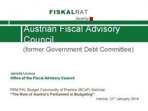 Austrian Fiscal Advisory Council former Government Debt Committee