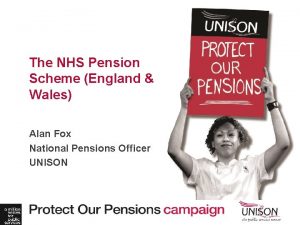 The NHS Pension Scheme England Wales Alan Fox