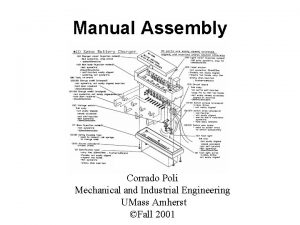 Manual Assembly Corrado Poli Mechanical and Industrial Engineering