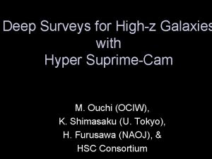 Deep Surveys for Highz Galaxies with Hyper SuprimeCam