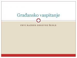 Gradjansko vaspitanje prvi razred