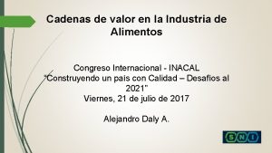 Cadenas de valor en la Industria de Alimentos