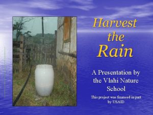 Rain water harvesting conclusion