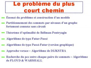 Problème du plus court chemin