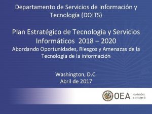 Departamento de Servicios de Informacin y Tecnologa DOITS