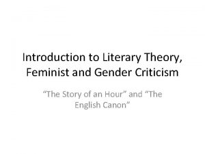 Feminist criticism of the story of an hour