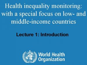 Inequities vs inequalities