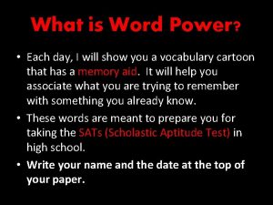 Word power meaning