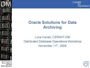 Oracle archiving solution