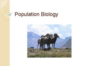 Population biology definition