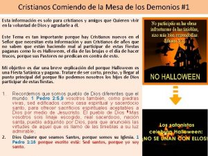 Que significa comer de la mesa de los demonios